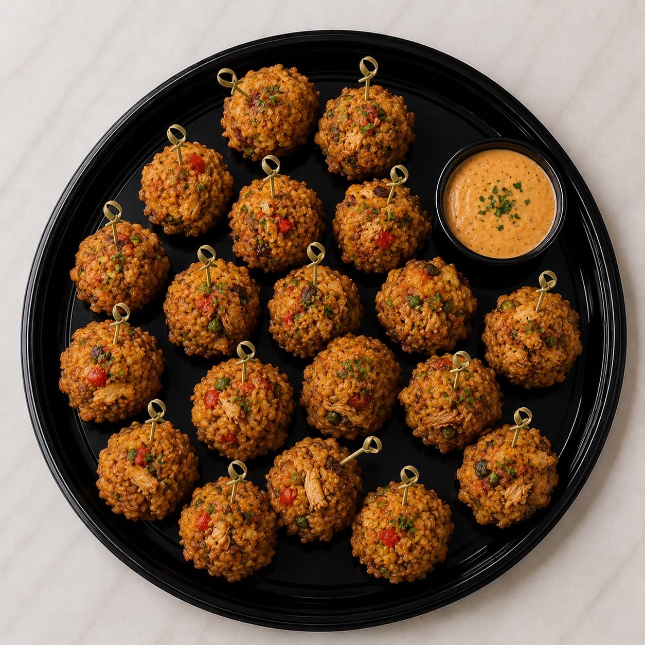 Arroz con pollo fritters